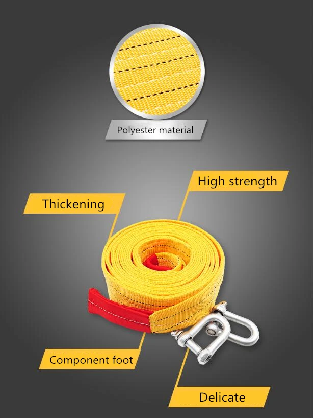 5 м 8 тонн буксировочный кабель Буксировочный Ремень буксировка автомобиля веревка с крючками универсальное буксировочное кольцо ремень буксировочный ремень бампер Traile