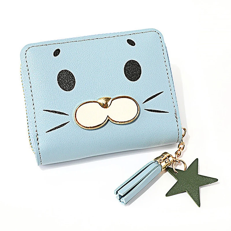 

New Korean Women Leather Coin Purse Female Short Purse Wallet Zipper Clutch Wallet Mini Small Slim Ladies Clutch Bags Card Purse