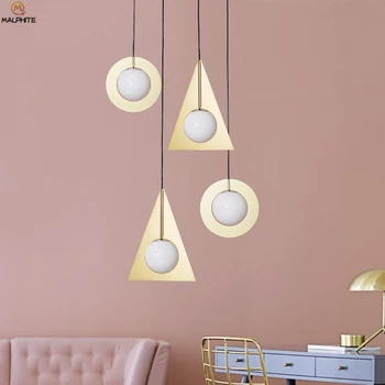 

Modern Pendant Lights Study Reading Living Room Pendant lamp Simple iron Bedside lamp Restaurant Bar White Glass luminaire