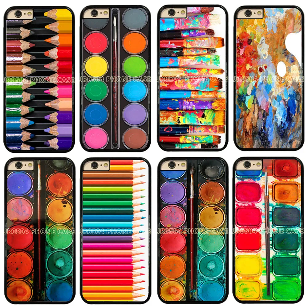 

Artist Watercolour Painting Palette Colouring Pencil Case Cover For iphone XS MAX XR X 6s 7 8 Plus Samsung s7 s8 J5 J510 #175