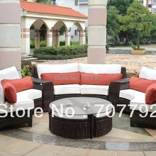 Современный для улицы, из пластика Плетеный изогнутый секционный Набор-6 шт