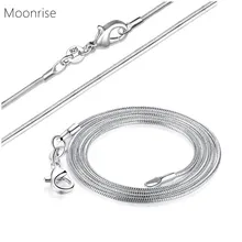 Cadena de serpiente chapada en plata con cierre, joyería de collar artesanal, 1,2mm, 10, 16, 18, 20, 22, 24, 30