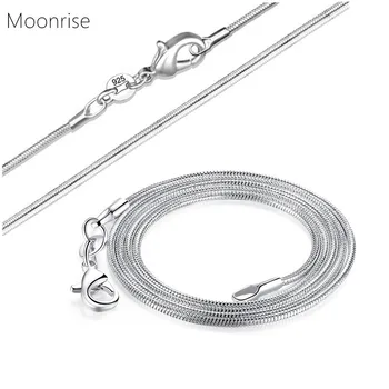 

5pcs Silver Plated Snake Chain with Clasp for DIY Necklac Jewelry Making, 1.2 mm Necklace Wholesale 10 16 18 20 22 24 30" HK091