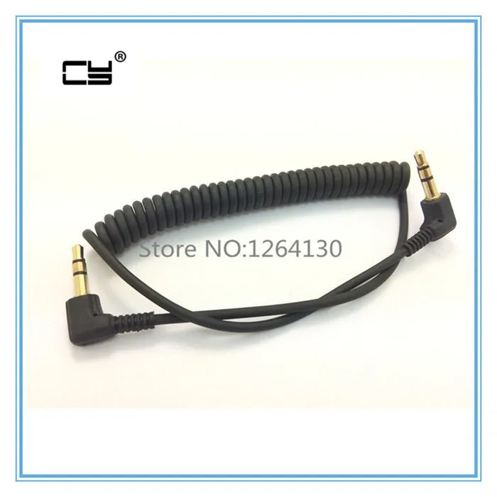 Spring Audio Cable Stereo 3.5mm Double bend 90 degree Male Audio Line