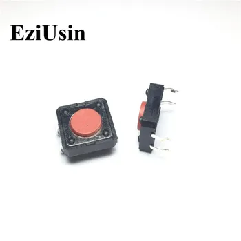 

EziUsin 100pcs 12*12*4.3 DIP Interrupteur PCB Keyboard Touch Micro Switch Mini Red Button Keys DIY For Maker