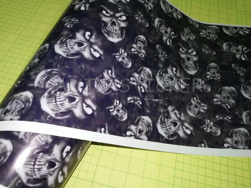 black white skull camo vinyl car wraps sticker bomb film 44