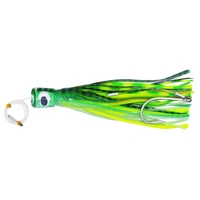 2PCS mix color random 11.5"-140g stainless steel hook resin Head trolling Skirt marlin tuna lure