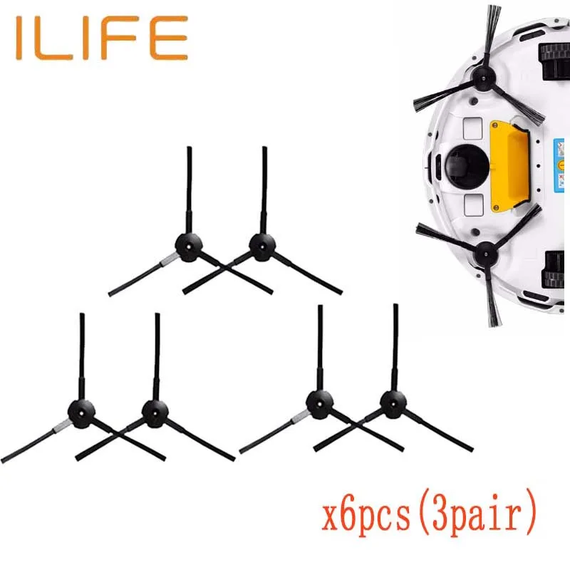 6 шт. боковые щетки для CHUWI ilife v5s v5 x5 V3s v3s pro v3l v50 A4 Запасные Запчасти робота-пылесоса
