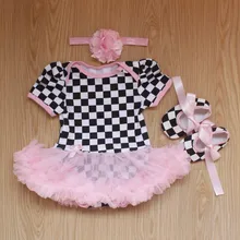 Детские комбинезоны; комплект одежды для младенцев из 3 предметов; платье-пачка в клетку для маленьких девочек; комбинезон; повязка на голову