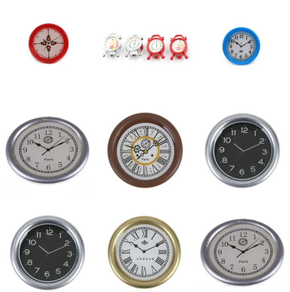 

New Wall Clock 1:12 Scale Play Doll Houses Miniaturas Home Decor Accessories Toy Dollhouse Miniature Play Furniture Toys