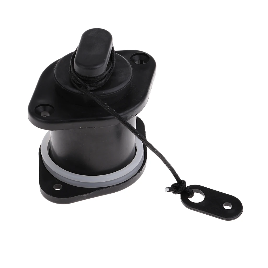 Durable PVC Scupper Drain Valve Cap Plug Boat Yacht Accessories 36mm for Marien Kayak Inflatable Dinghy Fishing Boat Black/Gray
