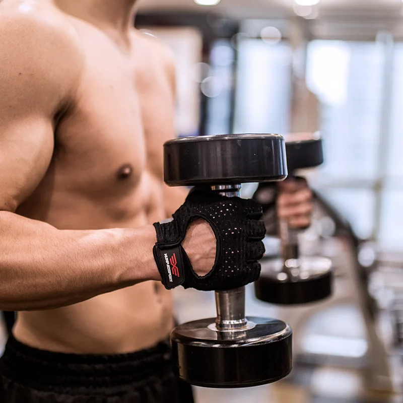 Breathable Gym Gloves Body Building Tough Half Finger Crossfit Gloves Anti-slip Weight Lifting Sport Training Fitness Gloves