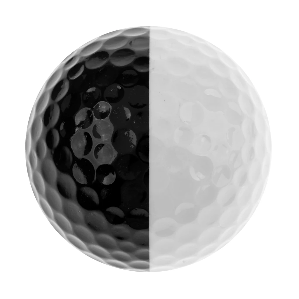 MagiDeal القياسية كرة جولف-لينة كرات ممارسة الكرة الأسود و الأبيض-مزدوجة طبقة التدريب المطاط كرات الجولف