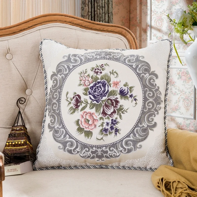 

European classical embroidery fabric pillow covers 48cm*48cm