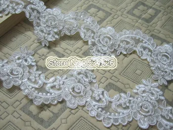 

Fashion beaded cord lace trim beaded lace fabric guipure cord lace for wedding dress