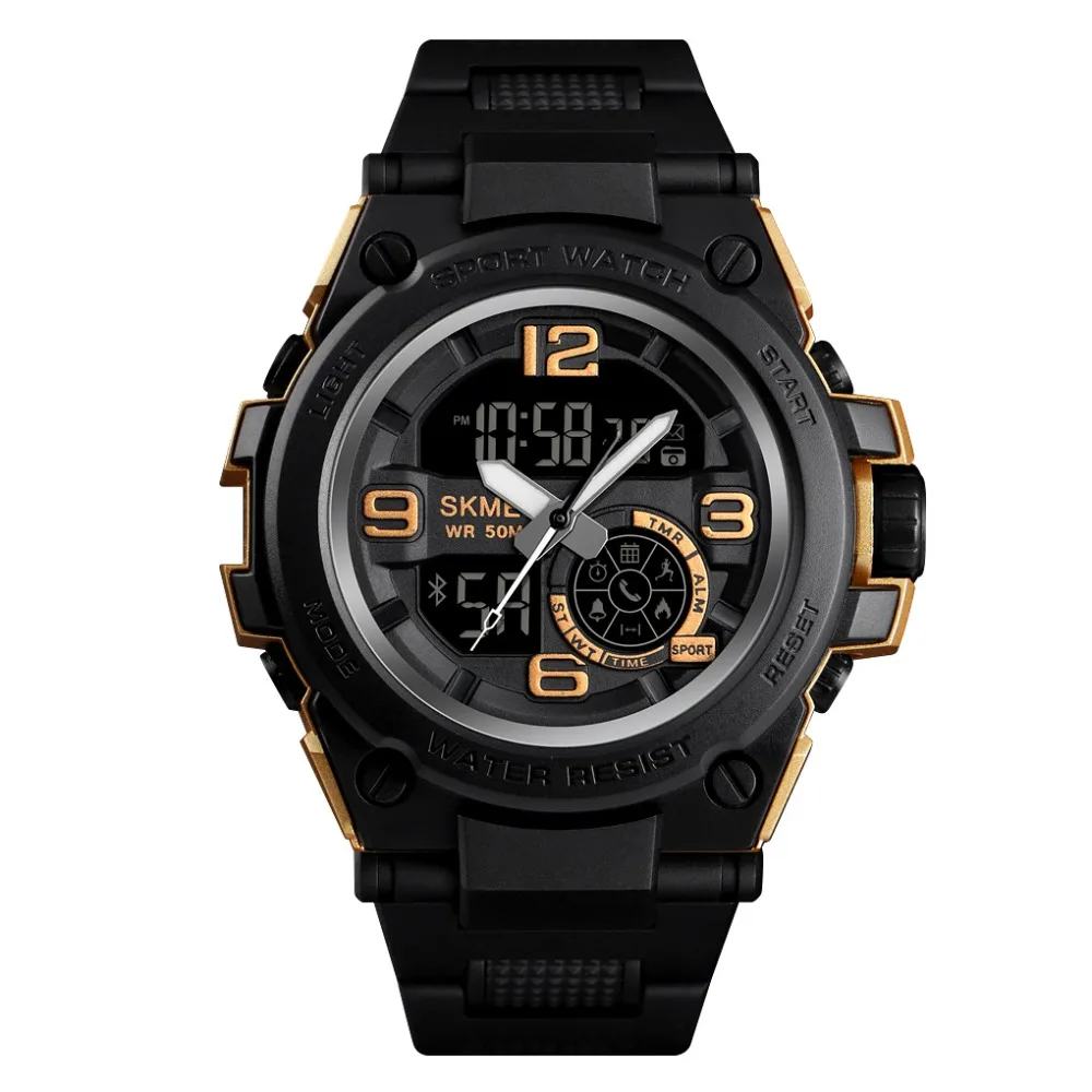 

Fashion Sport Watch Men Bluetooth Multifunction Digital Watches Life-Waterproof Men Smart Dual Display Watch Reloj Skmei 1517