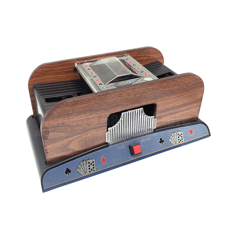 2 колоды Деревянный шаффл машина для тасовки карт Poker Card Shuffler автоматическое