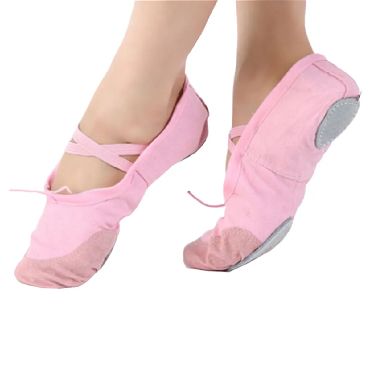 Ballet Dance Gymnastics Shoes Girl Canvas Women Fitness Slippers Children Girls Kids Soft Sole Ballet Dance Shoes Elastic Strap