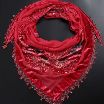 

Novelty Handmade Button Scarves Cape Triangle Chal National Chinese Women Scarf Big Size 150*70cm Wraps Shawls Stole Pashmina