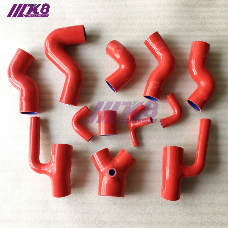 

Silicone Boost Piping Hose Kit For Audi S4 RS4 A6 B5 C5 2.7L Bi-Turbo 97-01 (12Pcs) Red/Blue/Black