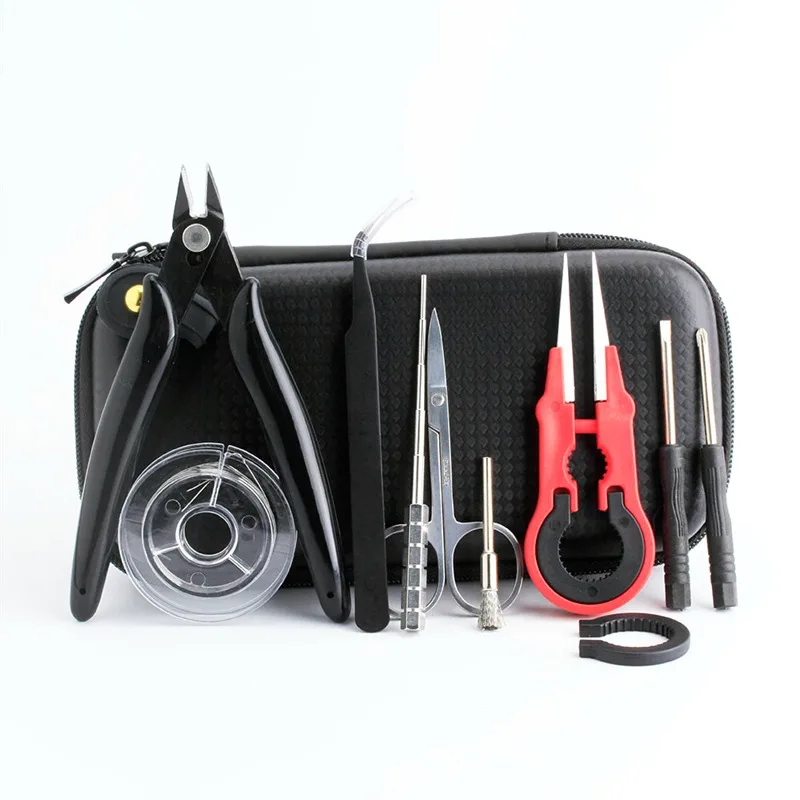 

Coil Father Mini Vape Tool Kit Bag Tweezers Pliers Wire Vape Band Coil Jig Cotton DIY For Electronic Cigarette Accessories