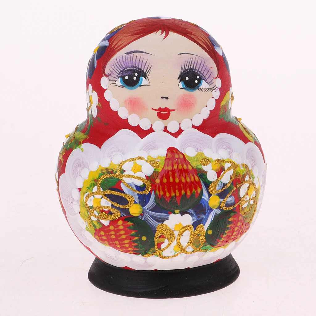 2 Sets of 10 Pieces Hand Painted Girls Russian Babushka Matryoshka Nesting Dolls Kit Kids Birthday Gift Christmas Ornaments