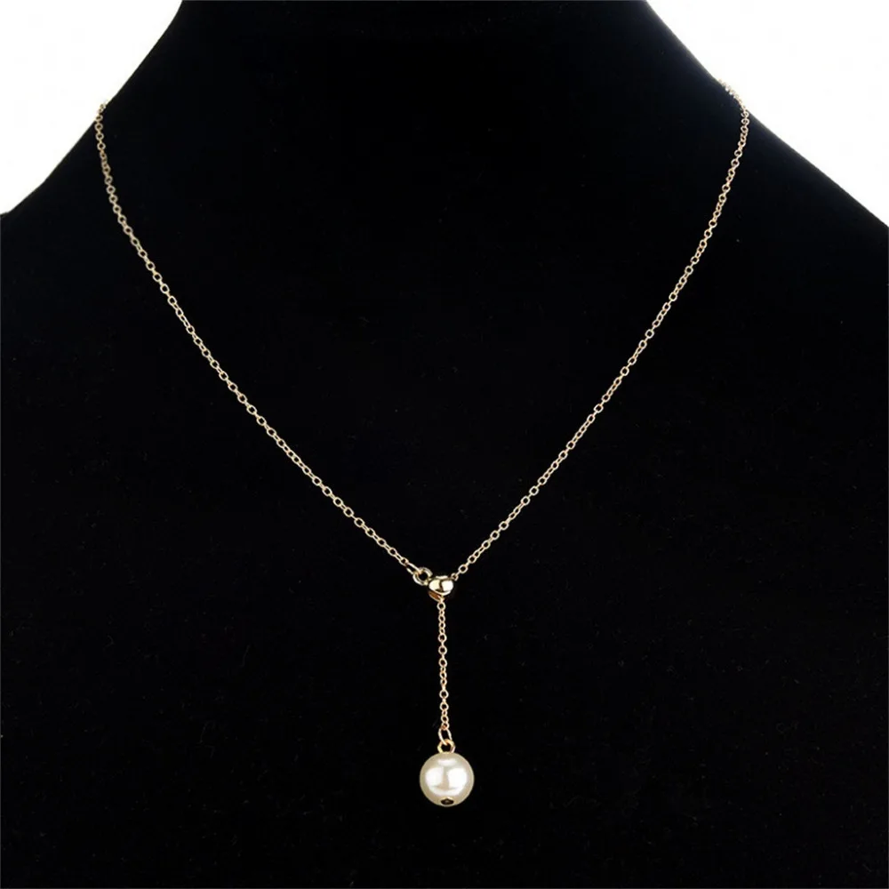 

Fashion Korean Daily Clavicle Chain Fashion Accessories Elongated Pearl Necklace L0314