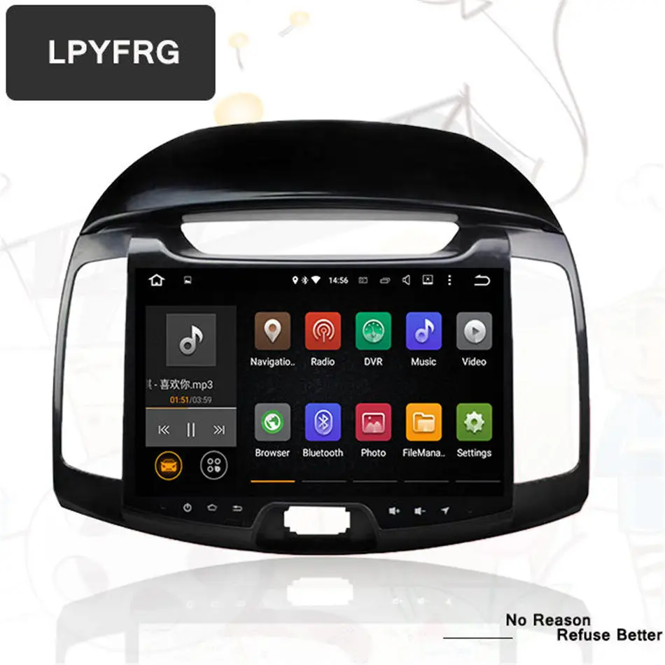 Best Android 7.1 Head unit Navigation system For Hyundai Elantra 2008-2011 car dvd player Quad-Core 4G gps bluetooth radio wifi map 2