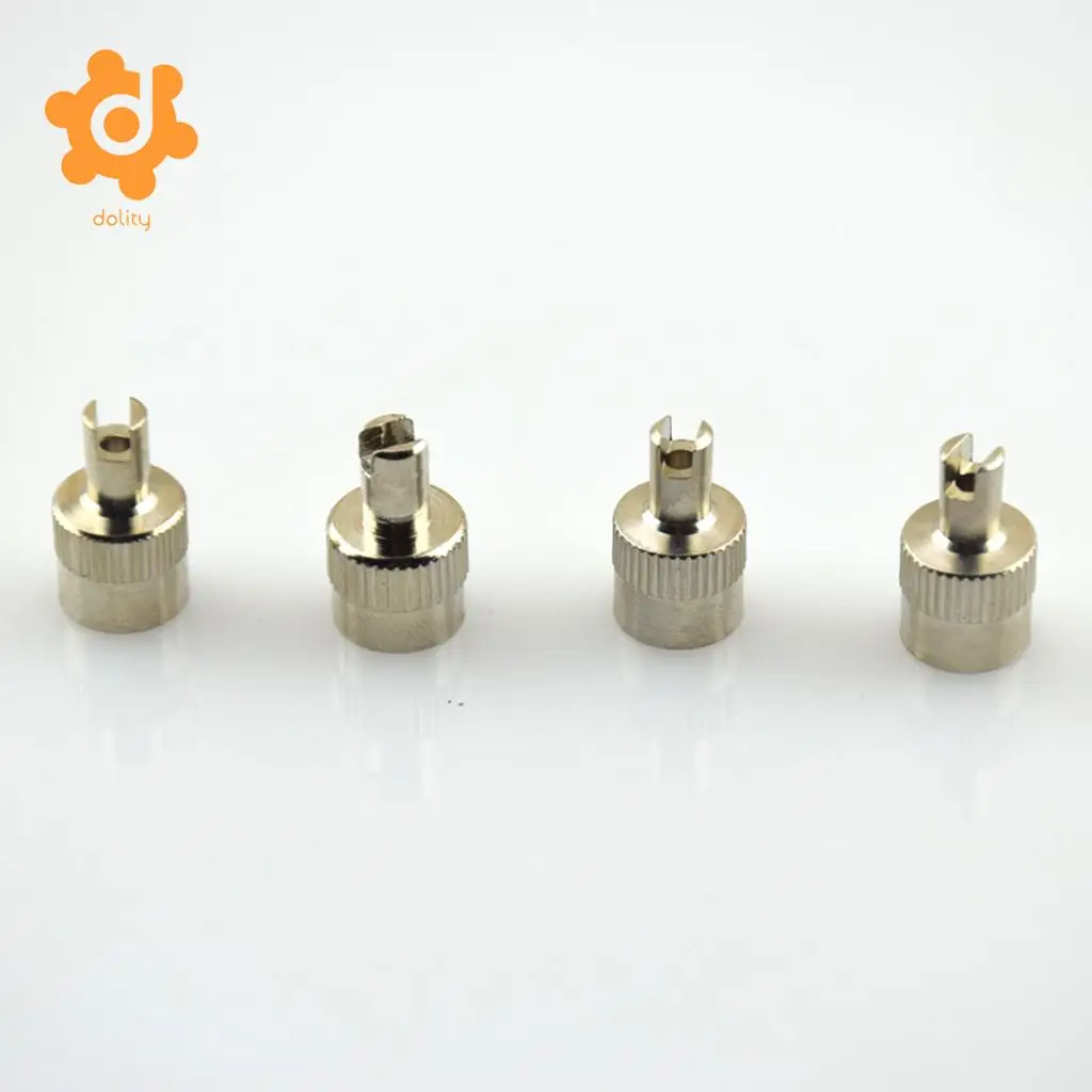 4 Pieces Motorcyle Car Slotted Head Valve Stem Caps with Core Remover Tool Set of 4 slotted caps With Valve Core Remover