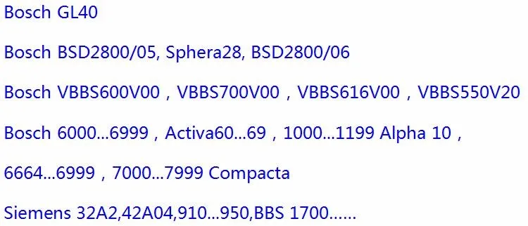 20X Тип G пылесос дизайн для BOSCH GL40 VBBS550 VBBS600 VBBS700 VBBS616 BSD2800/05 Sphera28