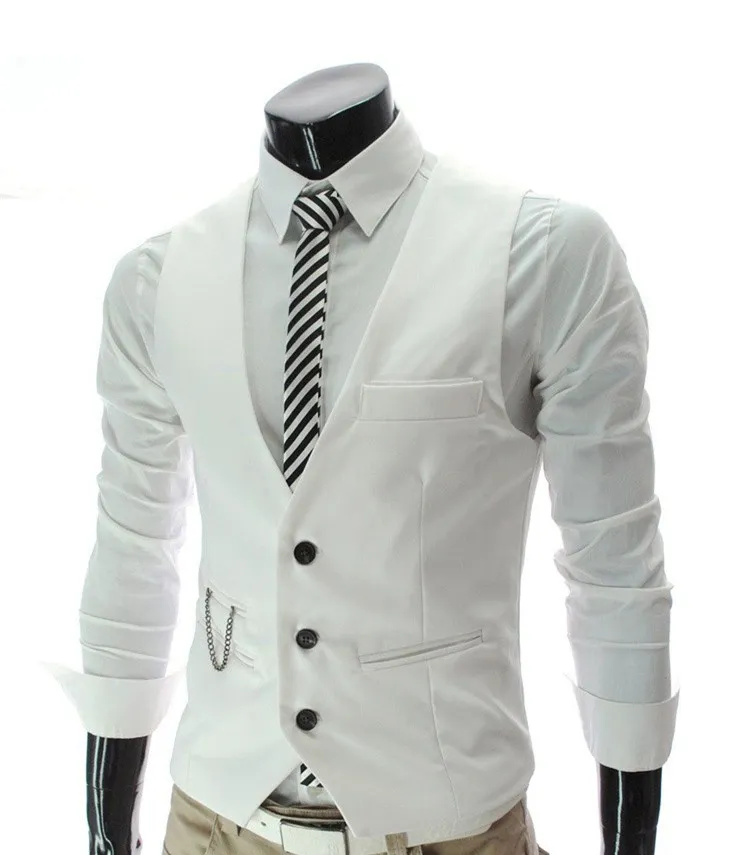 Для мужчин одежда деловые блейзеры без рукавов жилет Slim fit мужские жилеты костюмы для торжественных случаев жилет Большие размеры M-3XL MQ219