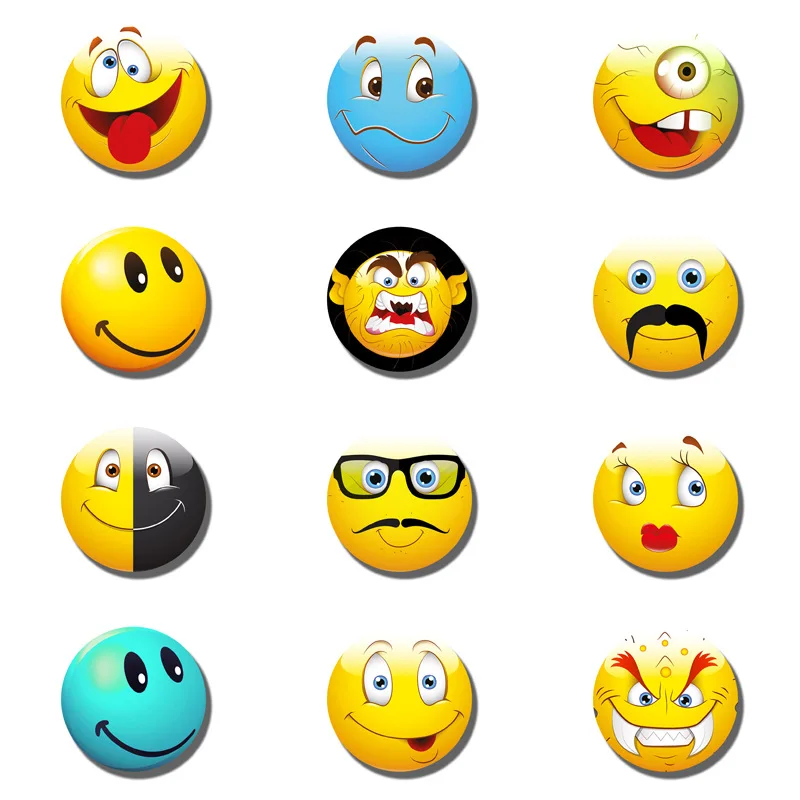 12 шт. Милая Улыбка Emoji холодильник стикеры магнит на для детская доска магнитная