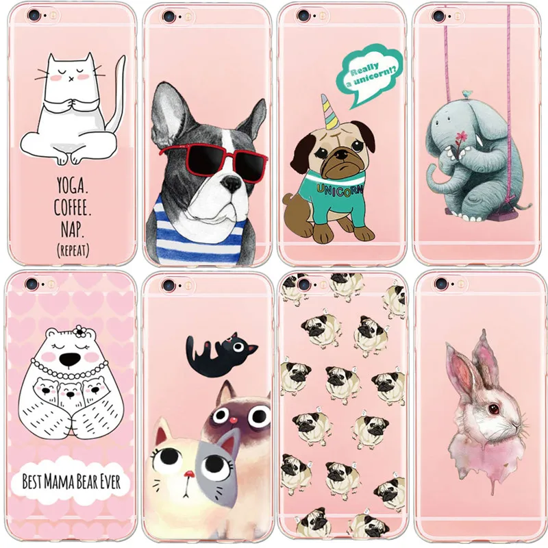 Lovely Elephant Whale Liquid Cases for iphone 6 6S 7 8