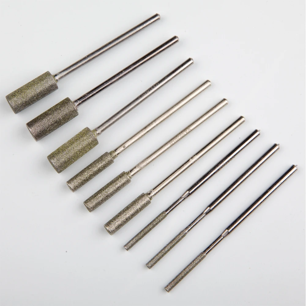Ultra-long shank Emery diamond grinding burr dremel tools polishing abrasive bits peeling grinding bits 1.5-8mm for dremel