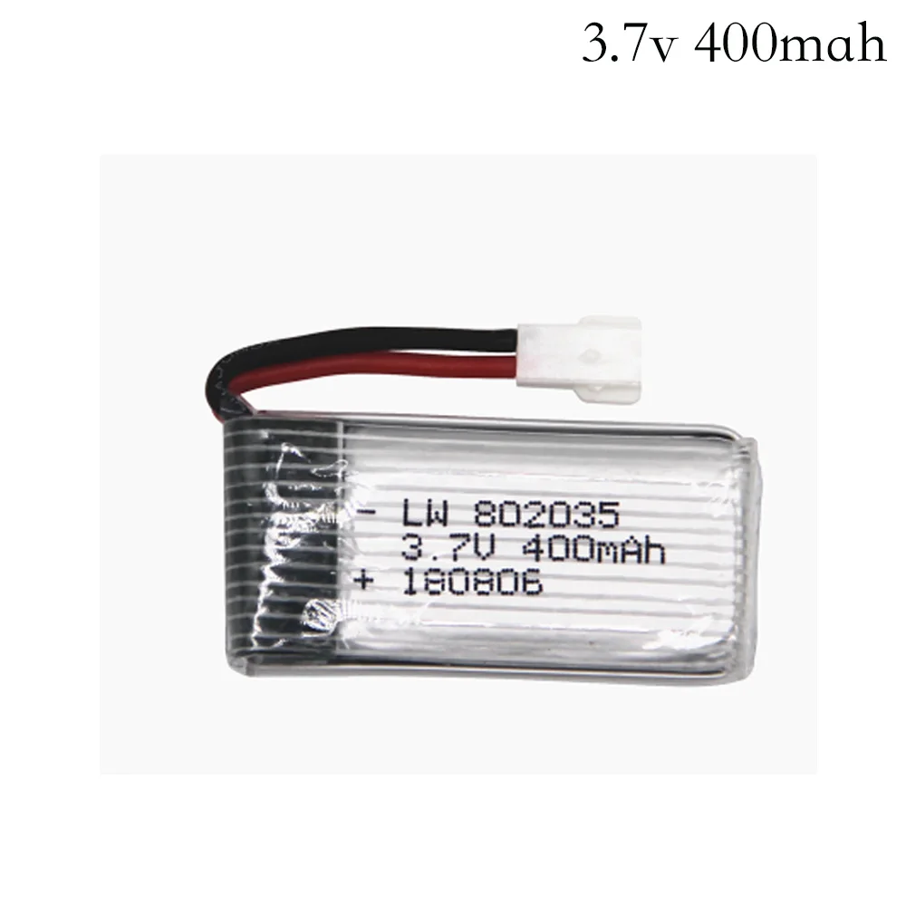 Аккумулятор Lipo 3 7 в 400 мАч 30c для H107 H31 KY101 E33C E33 U816A V252 H6C 25C RC Quadcopter 802035 30C аккумулятор