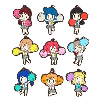 

Love Live Lovelive Sunshine Aqours Anime Mari Yoshiko Ruby Dia Hanamaru Kunikida You Summer Cheerleader Strap Rubber Keychain