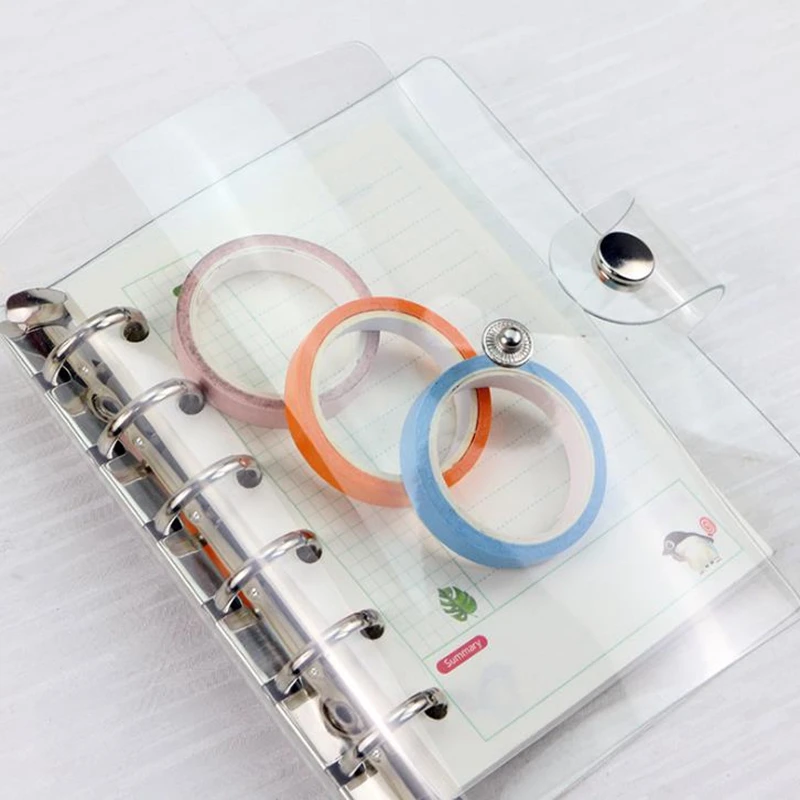 

A5/A6/A7 PVC Transparent Spiral Agenda Traveler Journal Notebook Sheet Shell School DIY 6 Holes Binder Diary Planner Cover 2019