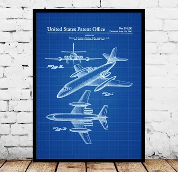 

1961 Lockheed Airplane Patent Blueprint Poster