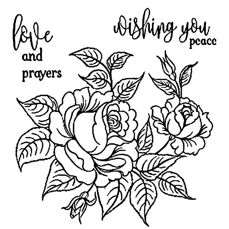 

AZSG Rose Flowers Clear Stamps For DIY Scrapbooking Photo Album Decoretive Embossing Stencial 10*10cm