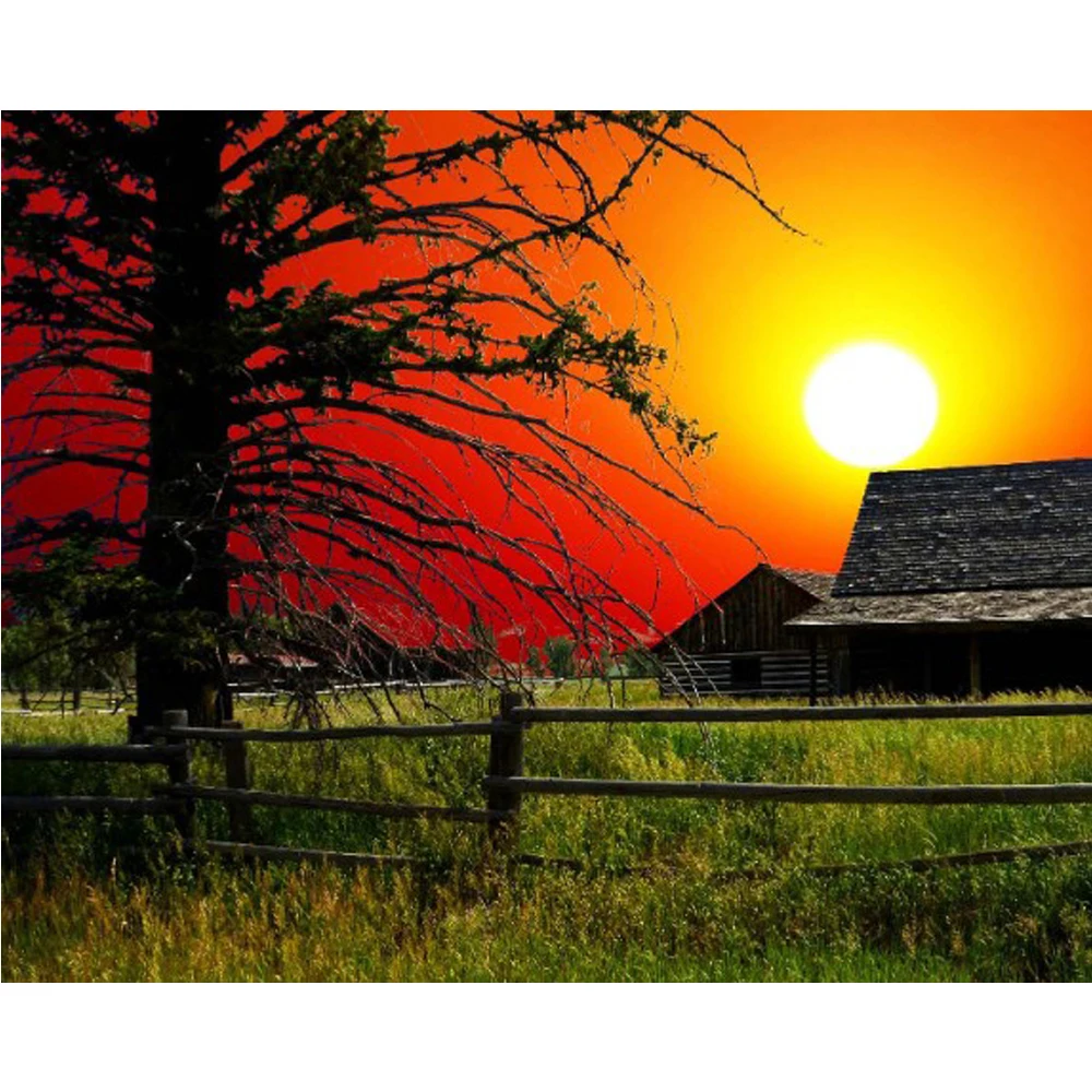 

Diy diamond painting cross stitch Needlework diamond embroidery Sunset scenery landscape Full drill home decoration YU658