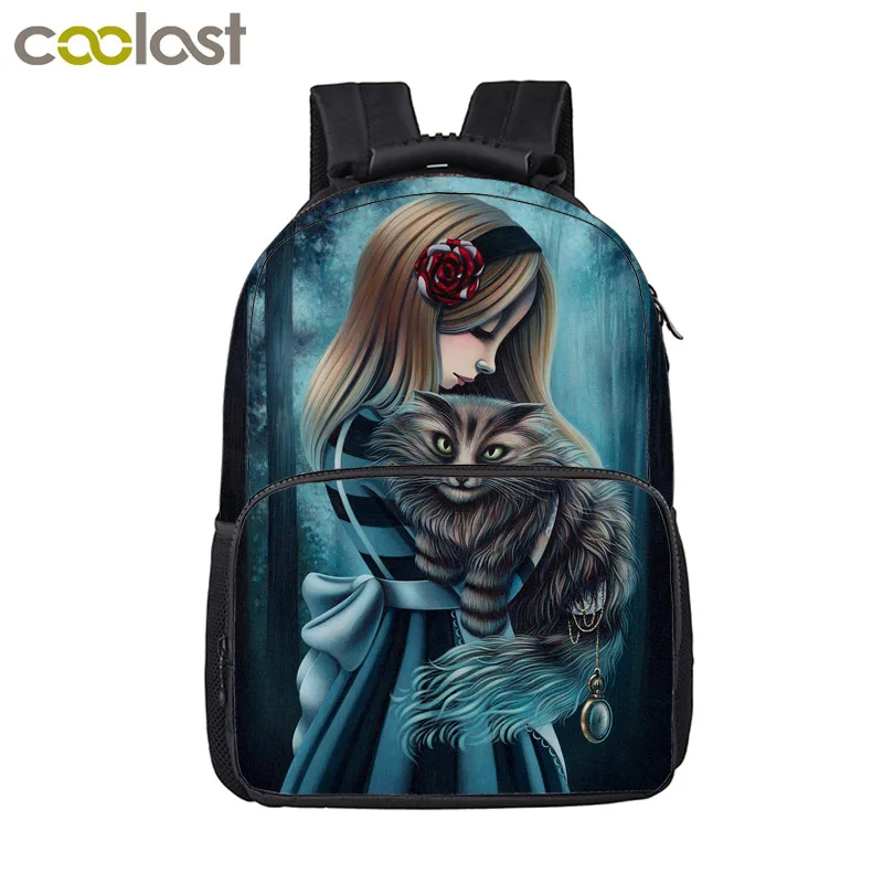 Earth In Cat Glasses Backpack Boy Girl Schoolbag Shoulder Satchel Bookbags 