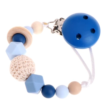 

Baby Silicone Teething Dummy Pacifier Clip Bead Infant Soother Nipple Strap Chain W15
