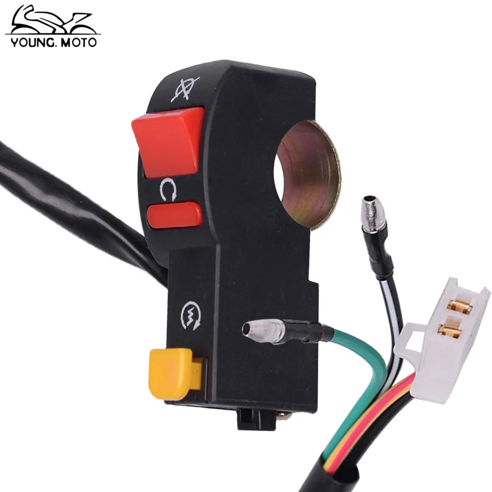 7/8" 22mm Black Motocross On Off Start Kill Switch for Headlight Horn