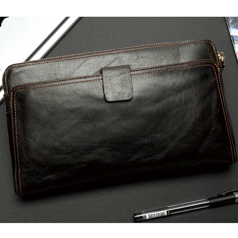 

Classical Wallet Male Genuine Leather Purse Men Long Money Clutch Bag Card Holder Coin Phone Purse Zipper Male Long Wallets 9041