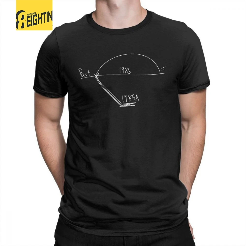 

Alternate 1985 Back To The Future T Shirts Man's Grey Tops Vintage Style T-Shirt Crewneck 100% Cotton Tees