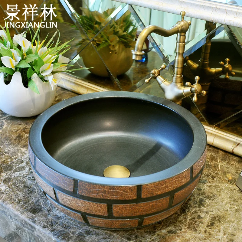

Fashion brief art basin wash counter basin mdash . corrugated brown