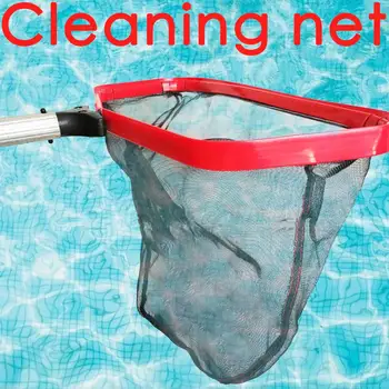 

52x27cm Black Pool Net Leaf Skimmer Insertable Aluminum Telescopic Rod Rake Professional Skimmer Heavy Duty Mesh Net