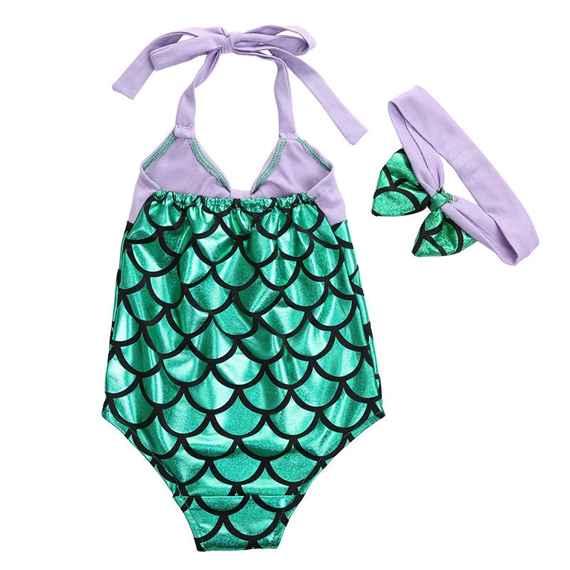 Летний купальник с бантиком бикини с открытой спиной для маленьких девочек, купальный костюм из 2 предметов