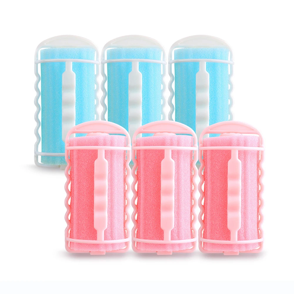 6pcs Hair Foam Rollers Home DIY Sponge Magic Curlers Roll Bangs Curls