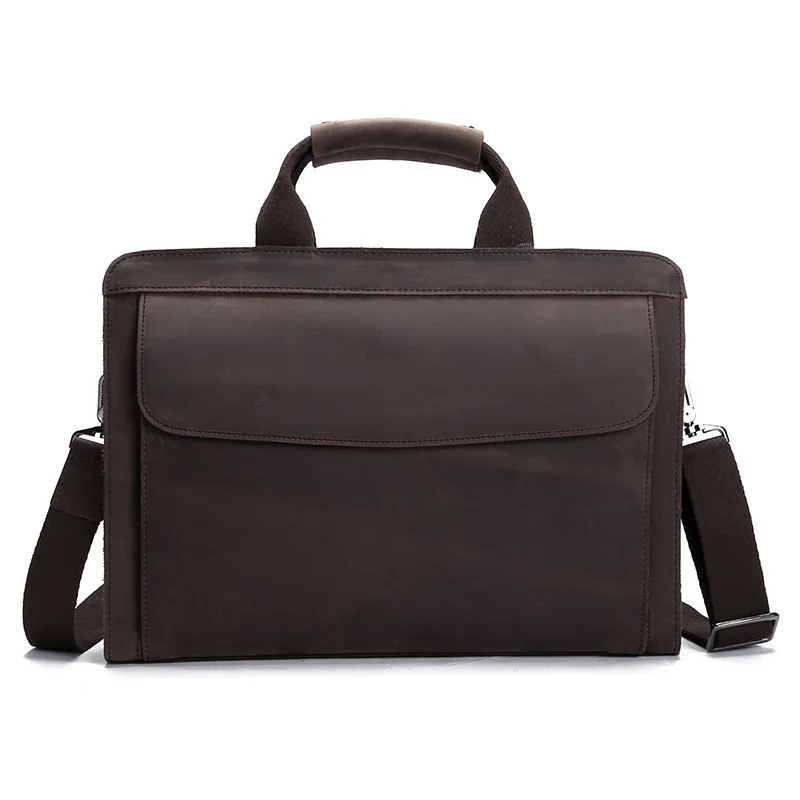 

ROCKCOW Genuine Leather Mens Briefcase Laptop Bags Men's Travel Bag Cowhide Men Shoulder Bags Business Man Handbag 80021